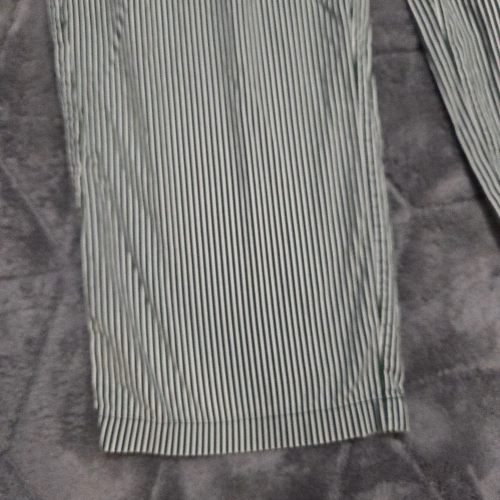 Old Navy Green and White Striped Pull On Cotton Lounge Pants XL Vacation Travel - Picture 3 of 7